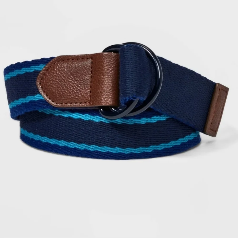 Kids' Reversible Striped Belt - art class Blue L